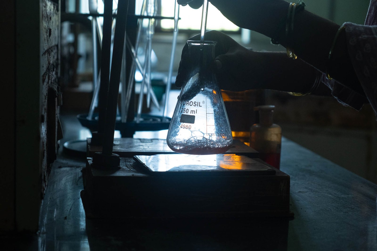 Manufacturing photography of soap production quality testing at Challenge Soap