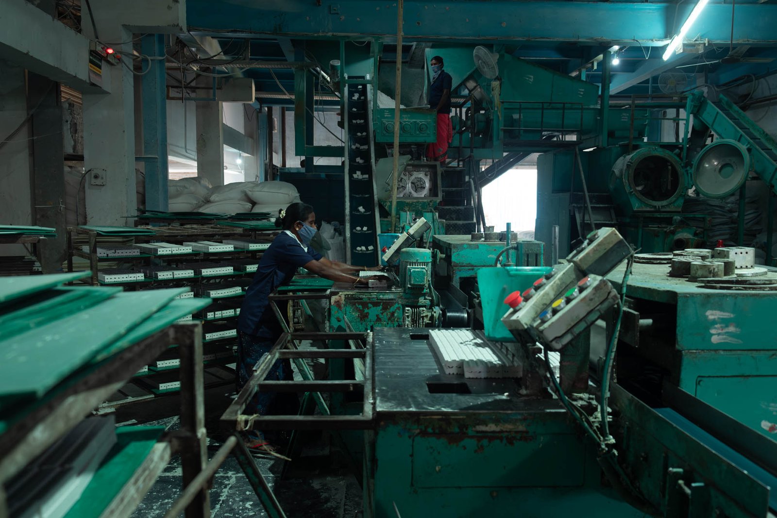 Soap manufacturing machinery inside Challenge Soap production facility